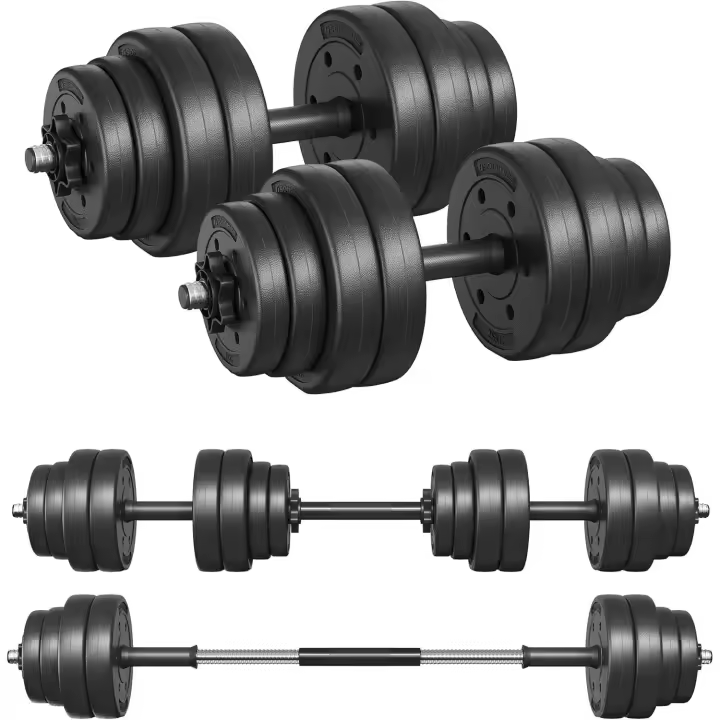 Juego de mancuernas ajustables, con Barra adicional, 20KG, 30 KG, para hombres y mujeres, Entrenamiento de fitness, Levantamiento de pesas en el gimnasio de casa - 1 Par - 1