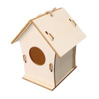 Caja De Pájaros De Madera Miniatura Para Exterior Casa Colgante Para Pájaros DIY Pintura Decoración De Jardín Cova Para Papagayo - details 2
