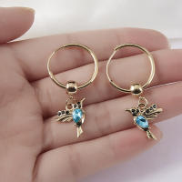 Pendientes Colgantes De Mariposa Azul Para Mujer Joyería Vintage Aesthetic Elegante Y Moderna Forma De Animal Hummingbird - details 9