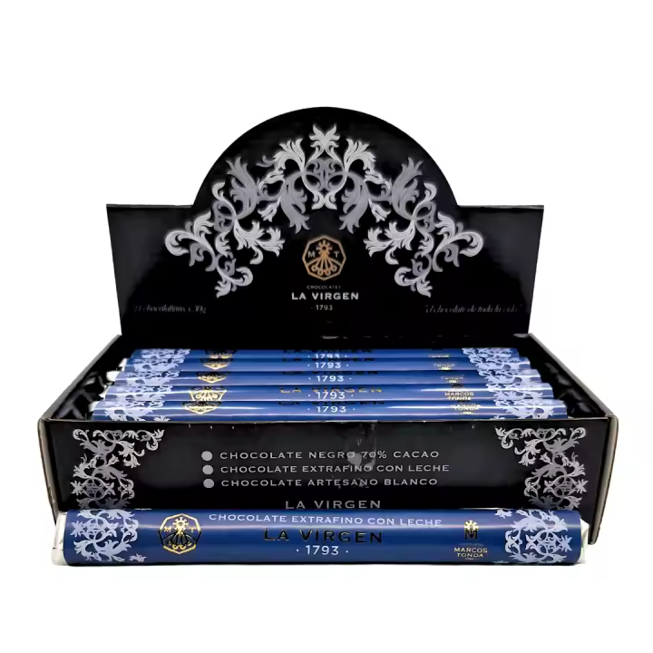 Pack 24 unidades de Chocolatinas de Chocolate con Leche, 30gr La Virgen - 1