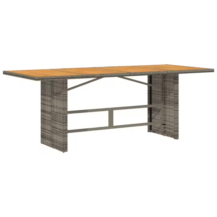 Mesa de Jardín Superficie Madera Acacia gris 190x80x75cm - 1