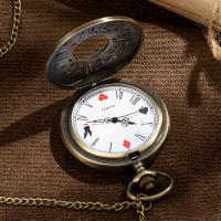 Reloj De Bolsillo Bronce Quart Para Hombres Y Mujeres Tema Retro Alice Colgante De Reloj Fob Reloj De Cuarzo Regalo Unisex - details 2
