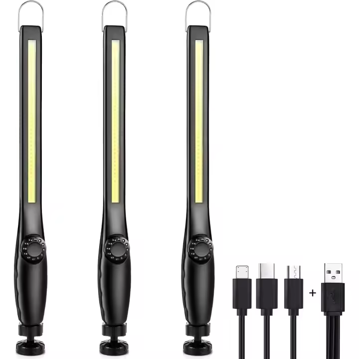 Lámpara Mecánica Portátil LED Sitio de Taller Lámpara de Garaje Magnética Recargable Powerful Lámpara de Trabajo Magnética LED Portátil Recargable [3 Piezas] [Clase de Eficiencia Energética A +++] SSITE - 1