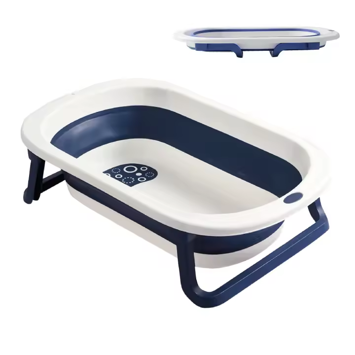 MANAWA TEA Bañera Plegable Con Patas Para Bebés Recién Nacidos - Color Azul y Roja - 1