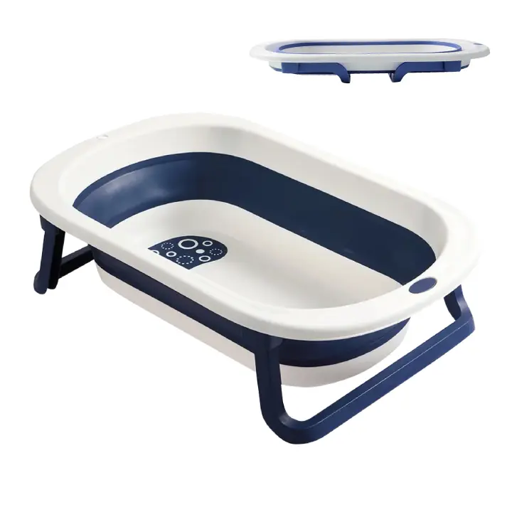 MANAWA TEA Bañera Plegable Con Patas Para Bebés Recién Nacidos - Color Azul y Roja - 1