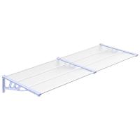 vidaXL Marquesina puerta policarbonato gris y transparente dimensiones 122x90 cm, 152.5x90 cm, 199x90 cm Protección Rayos UV para Terraza Patio Exterior Jardín - details 6