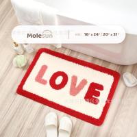 VIKAMA Alfombra De Baño Absorbente De Imitación De Cachemira Roja Decorativa Para Casa Y Hotel Antideslizante Para Toilette Y Puerta - details 8