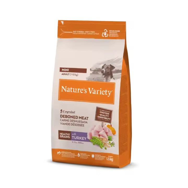 Nature's Variety Healthy Grain Adult Mini Pavo - Alimento para Perros Mini de Pavo - 1