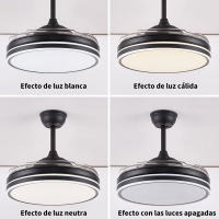 Ventilador de Techo con Luz LED 96W , Control Remoto, 130cm, 6 Velocidades, Temporizador, Luz Regulable (3000K-6500K), Función Reversible, Silencioso - details 2