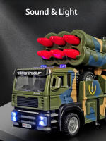 Juguete De Coche Lanzador De Misiles Y Rocket 1/32 Escala Metal Con Sonido Y Luz Vehículo Militar De Serie De Ingeniería Para Niños Regalos - details 1
