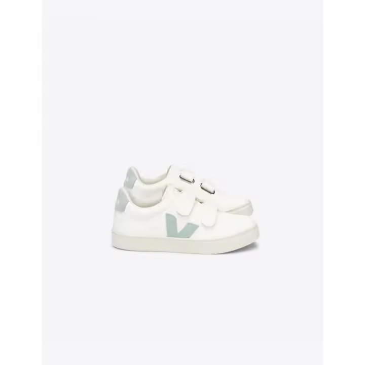 Zapatillas Veja Esplar para Niños - Blanco y Verde Agua - Cierre de Velcro - Tallas 28-34 - 1