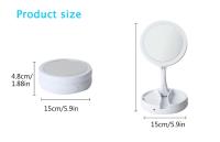 Espejo De Maquillaje Plegable Con Luz LED 10X Magnificación Doble Cara Recargable Por USB O Batería Para El Hogar - details 7