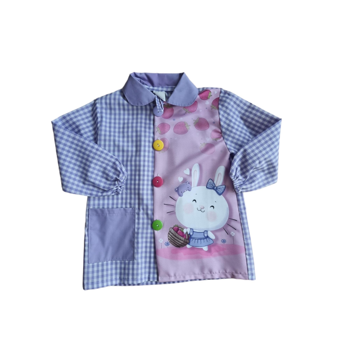 Mandilon Escolar Lila Conejita Trompitas