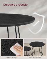 Juego de 2 Mesas de Centro Redondas - Estilo Moderno con Marco de Acero, para Sala de Estar y Dormitorio, Disponible en Varios Colores - details 16