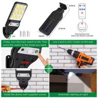 4PCS Luz De Pared Solar Con Sensor De Movimiento 108COB 3 Modos Para Terraza Jardín Valla Palacio Y Terraza Exteriores - details 3