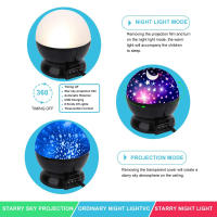 Proyector De Estrellas Luz Nocturna Para Niños Y Niñas Regalo Divertido Para Habitación Decorativa LED Rotativo Estrella Cielo Luna - details 2