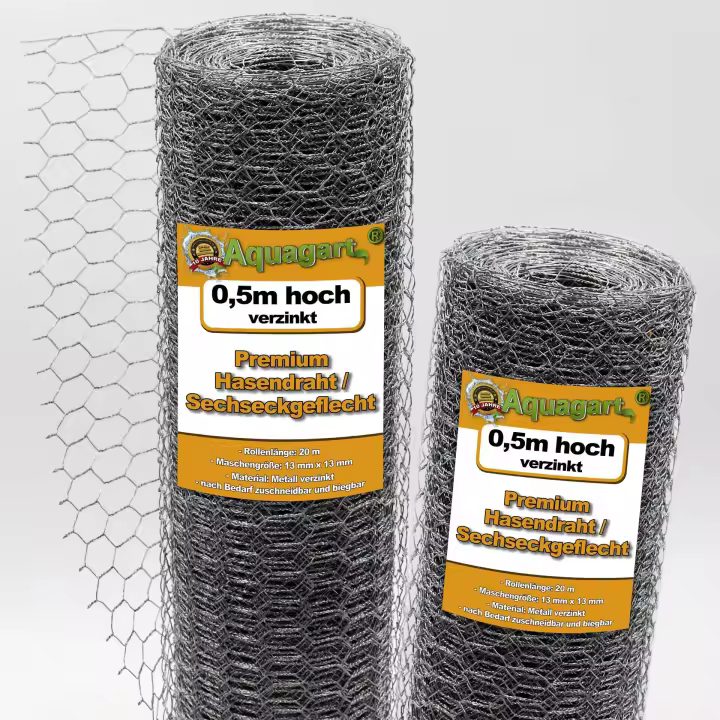 Malla hexagonal de 20m, valla para pollos, alambre para conejos, alambre para conejos, 50cm - 1