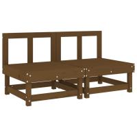 vidaXL Sofás centrales de jardín 2 uds madera maciza de pino Pino natural, Pino blanco, Pino gris Conjunto Terraza Muebles Jardín Exterior Juego de Muebles de jardín Mueble Jardín Exterior Muebles de Salon Exterior - details 5