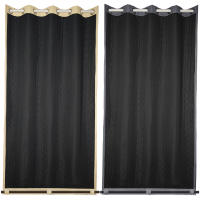 Cortinas Negras Aislantes De Calor Con Capa Impermeable Y Ventilación Para Patio Exterior Resistente Al Viento Y a Invierno Decorativas Para Sala De Estar Y Dormitorio - details 0