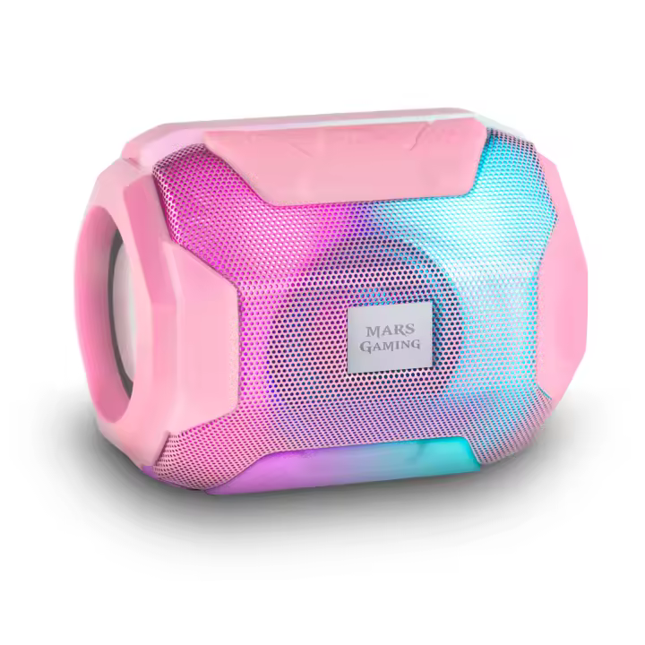 Mars Gaming MSBAX, Altavoz Bluetooth Compacto RGB, 10W, USB/MicroSD/Radio, Altavoz RGB Negro, Rosa o Blanco - 1