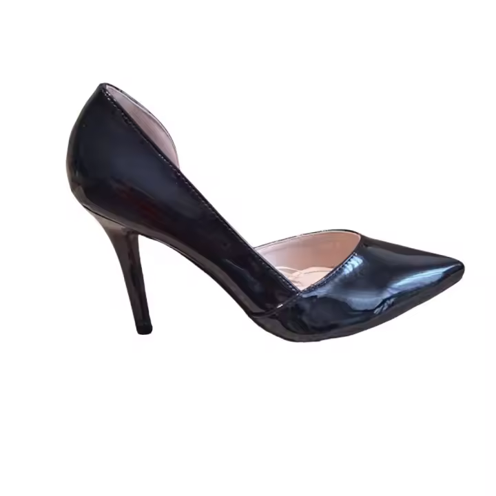 Zapato Tacón Alto, Fino, Negros, Blanco, Polipiel Charol, Para mujer, Apertura lateral, Punta Fina, Para Fiestas, Elegantes - 1