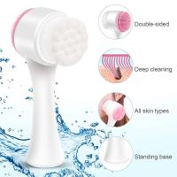 Cepillo Manual Para Limpieza Facial De Doble Lado Con Silicona Escobilla Facial Para Exfoliación Y Masaje Cuidado De La Piel - details 2