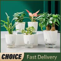 Maceta Hidroponía Automática Transparente Doble Capa De Plástico Para Oficina Maceta Self Watering Para Plantas Y Flores - details 0