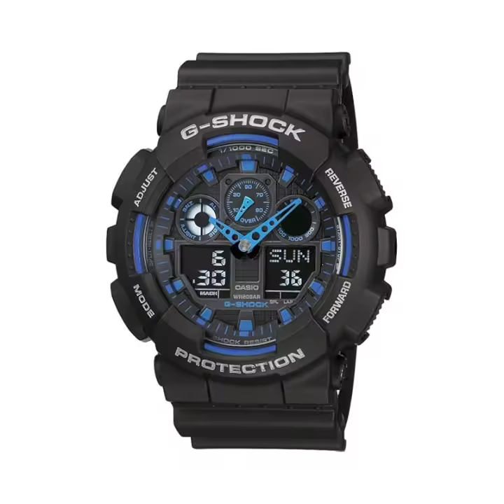 Reloj G-schock Resistencia Resina Negra Ga-100-1a2er - 1