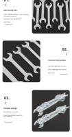 Juego De Llaves Abiertas Hi-Spec 8-24mm Ultrafino Herramienta De Reparación Universal Llave De Un Solo Lado Material De Acero Al Carbono - details 4