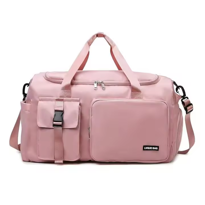 42L Bolsa Deporte Gimnasio Plegable, Bolsa de Viaje Impermeable, Bolsa Deporte Fitness Ligera, con Zapato Separada Seco y Humedo, Hombre y Mujer, para Deportivo Viaje Gimnasio(Rosa) - 1