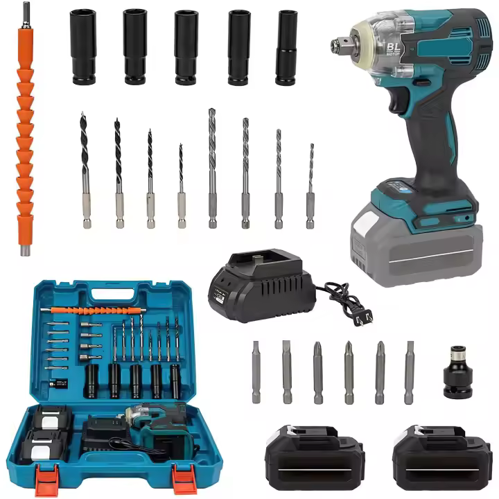 [Puedes abrir neumáticos de camión] Tool DTW700 1800N.m Llave de impacto eléctrica de alto par de 1/2 pulgada Compatible con batería Makita - 1