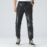 Pantalones De Cuero Para Hombre De Calidad Superior Con Cintura Elástica Pantalones De Motociclista PU Para Bikers - details 1