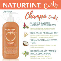 Naturtint Champú Curly | Rizos definidos | Limpia Suavemente y Nutre los Cabellos Rizados, Tratamiento Hidratante, Reduce la Rotura, Efecto Anti-Frizz, Apto para el Método Curly, 97,2% Ingredientes Naturales, 330ml - details 3