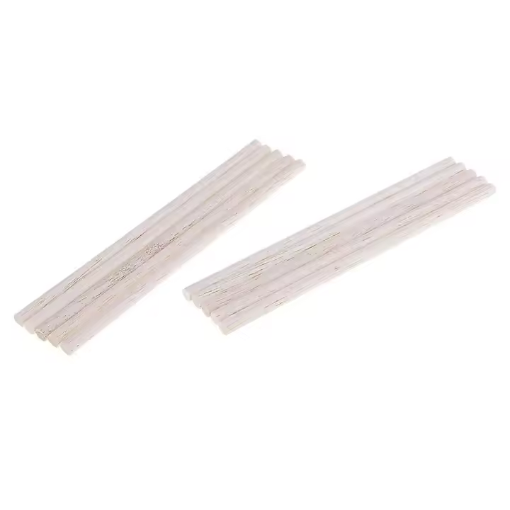 2x10 piezas Naturales en Blanco Redondo Inacabado balsa Madera Palos de Madera Varillas para manualidades DIY Modelo haciendo Construcción Niños juguetes Educativos 50-250m - 1