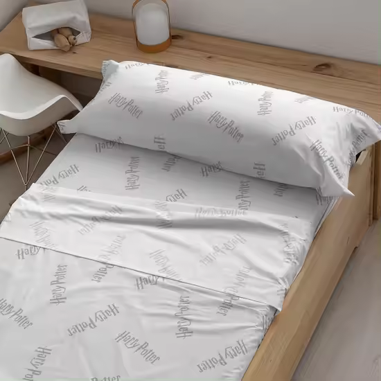 BL BELUM   Juego de sábanas con almohada y bajera estampadas 100% algodón modelo Harry Potter  Juego de sábanas ligeras, suaves y confortables  Harry Potter licencia oficial - 1
