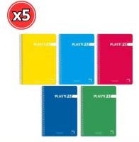 BLOC PLASTIPAC TAMAÑO FOLIO TAPA DE PLASTICO EN ESPIRAL PACK 5 UNIDADES COLOR A ELEGIR – CUADRICULA 2, 3, 4 Y 5 MILIMETROS - details 0