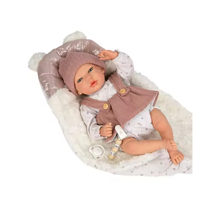 Muñeca Reborn Arias 40 Cm Sandra Rosa C/Manta - 1