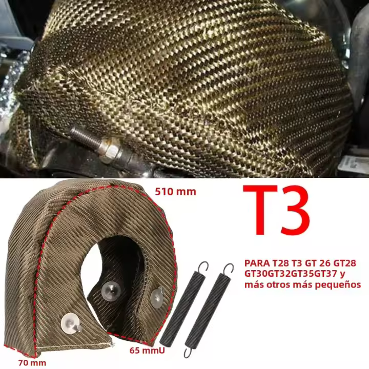 Glasvezel Turbo Hitteschild Turbocharger Cubierta Deken T2 T25 T28 T3 T4 T6 Protección De Alta Temperatura Envoltura De Calor Para Turbina - 1