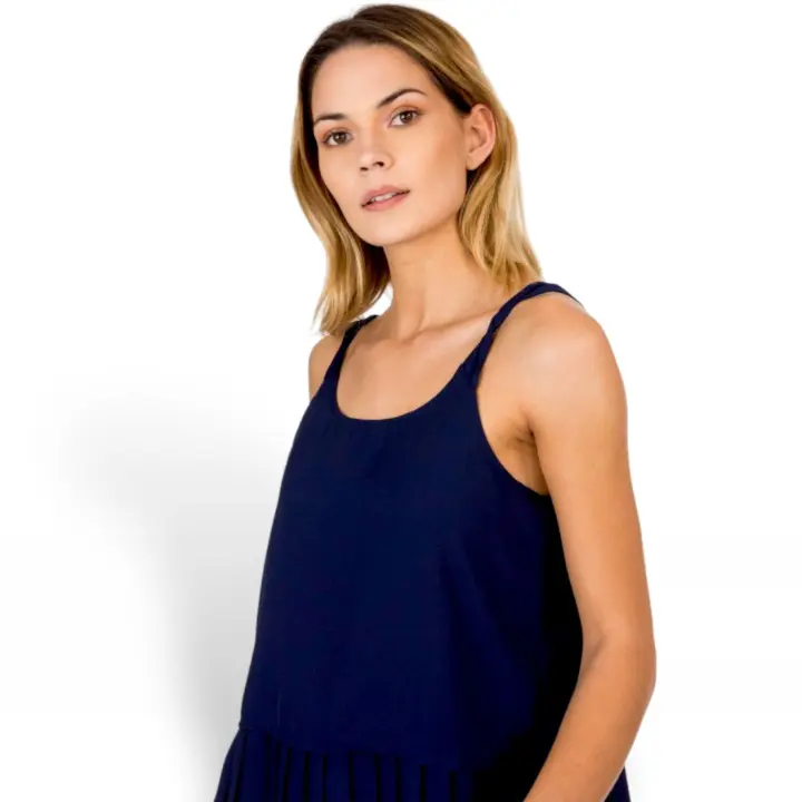 Blusa azul marino con tirante ancho de Tiffosi, con tablado en la parte baja para mayor comodidad. - 1