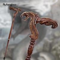 Bastón De Madera Marrón Serpiente Cobrera Moda Decorativo Para Fiesta De Disfraz Y Halloween Bastón De Caminar Cruzado De 93cm Con Punta De Goma - details 0