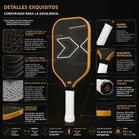 Pala De Pickleball De Titanio Con Cuatro Capas De Fibra De Carbono Y Núcleo De Cera De Azúcar Superficie De Tela Fresada Rugosa Para Mejor Agarre - details 4
