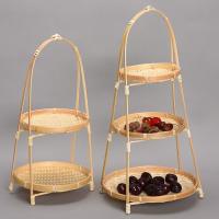 Cesta De Frutas Hecha a Mano Con Paja De Bambú Estante De Almacenamiento Para Cocina Tamaño 1/2/3 Capas Bandeja De Servicio Decorativa - details 10