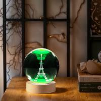 Lámpara De Noche De Cristal Con Grabado 3D De La Torre Eiffel Decoración Moderna Polished Para Navidad Halloween Agradecimiento - details 1