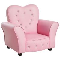 HOMCOM Sillón Infantil Sofá para Niños Decorativo en Forma de Corazón con Asiento Reposabrazos Acolchados Respaldo Alto 59x41,5x49 cm Rosa - details 0