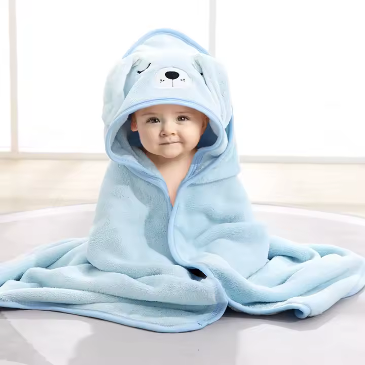 Toalla de baño para bebé con capucha - 1