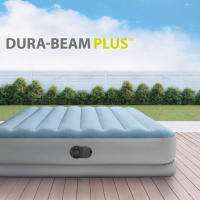 Colchón hinchable Dura Beam Comfort Queen INTEX doble 152x203x36cm, Con bomba eléctrica USB integrada, inflado automático, Peso máx. 272kg, Material flocado más PVC laminado - details 1