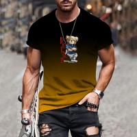 Camiseta Casual Para Hombre Con Estampado 3D Gradiente Transpirable Y Cómoda De Verano Con Cuello Redondo Manga Corta Talla Grande XS-6XL - details 2