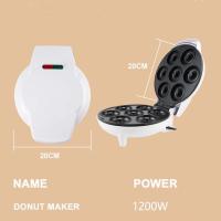 Máquina Eléctrica antiadherente para hacer rosquillas, dispositivo de cocina de 1200W, 110/240V con 7 orificios para hacer gofres y pasteles, enchufe europeo y estadounidense para uso doméstico - details 6