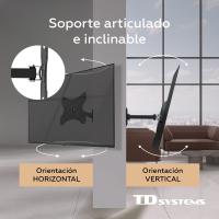 Soporte de TV pared articulado e inclinable de perfil bajo para pantallas de 14 a 50 pulgadas. VESA máximo de 200 x 200 mm - TD Systems P20X25A122 - details 3