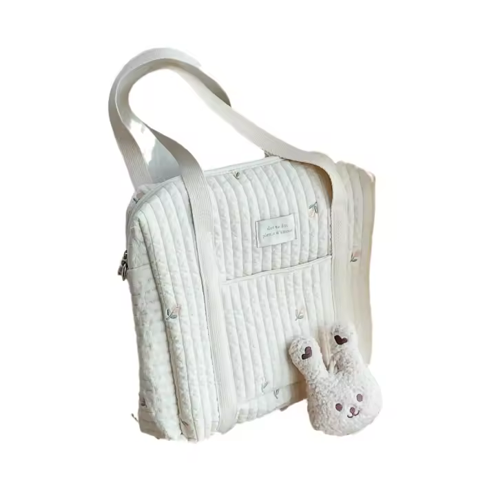 Bolsa de mamá de Algodón con borde y Cremallera, Nueva ins2021, para cochecito de Bebe, Bolso Colgante, Bolsa de pañales - 1